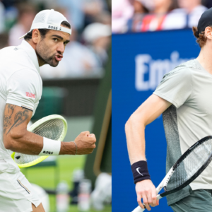 Matteo Berrettini (L) and Jannik Sinner (R)