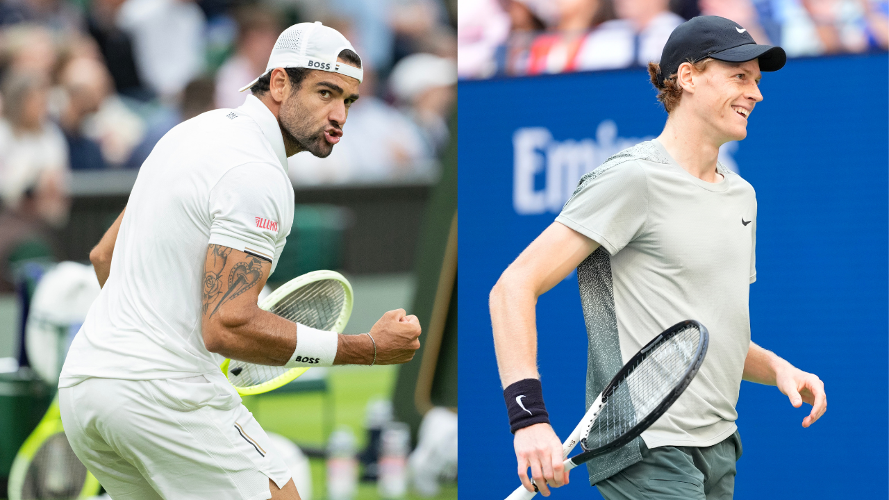 Matteo Berrettini (L) and Jannik Sinner (R)