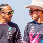 Lewis Hamilton (44) of United Kingdom and team Mercedes-AMG Petronas F1 Team and Pierre Gasly (10) of France and team BTW Alpine F1 Team talk during the drivers parade before the Formula 1 Pirelli United States Grand Prix