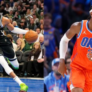 Giannis Antetokounmpo (L) and Shai Gilgeous-Alexander (R)