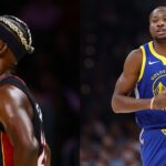 Jimmy Butler (L) and Jonathan Kuminga (R)