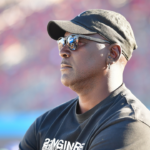23XI Racing team owner Michael Jordan during qualifying for the Cup Series championship race at Phoenix Raceway.