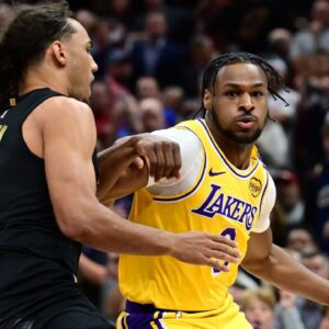 Bronny James in action