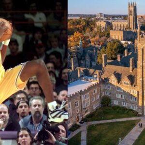Kobe Brant (L) and Duke University campus (R)