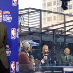 Stephen A. Smith (L), The Cast of Inside the NBA (R)