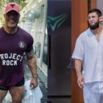 Dwyane Johnson (L), Khamzat Chimaev (R)