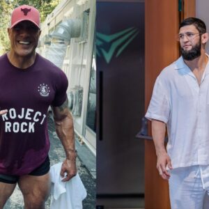 Dwyane Johnson (L), Khamzat Chimaev (R)