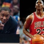 Isiah Thomas (L) and Michael Jordan (R)