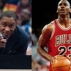 Isiah Thomas (L) and Michael Jordan (R)