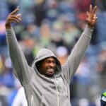 Seattle Seahawks wide receiver DK Metcalf (14) during warmups before the game against the Los Angeles Rams at Lumen Field.