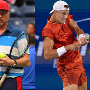 Boris Becker (L) and Holger Rune (R)