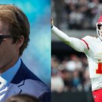 Greg Olsen(L) and Patrick Mahomes(R)