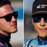 (L-R) NASCAR Cup Series drivers Alex Bowman and Carson Hocevar
