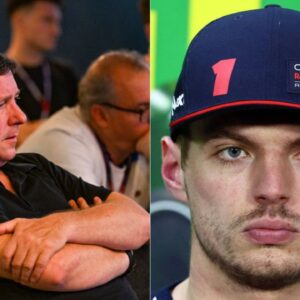 David Croft (L) and Max Verstappen(R)