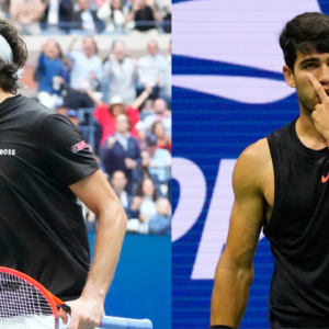 Taylor Fritz (L) and Carlos Alcaraz (R)