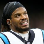 Carolina Panthers quarterback Cam Newton (1) on the sidelines in the second quarter against the New Orleans Saints at the Caesars Superdome.