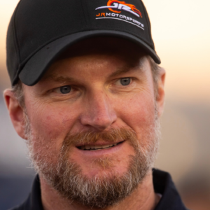 Nov 9, 2024; Avondale, Arizona, USA; NASCAR Xfinity Series team owner Dale Earnhardt Jr during the Championship race at Phoenix Raceway. Mandatory Credit: Mark J. Rebilas-Imagn Images