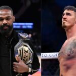 Jon Jones (L), Tom Aspinall (R)