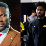 Ryan Clark (L) and Bronny James (R)