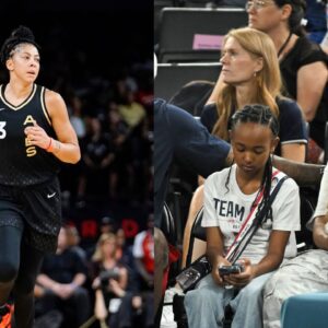 Candace Parker (L), Savannah James and Zhuri James (R)