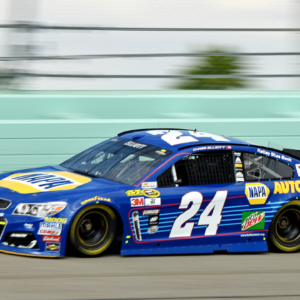 NASCAR Sprint Cup Series driver Chase Elliott (24) during practice for the Ford Ecoboost 400 at Homestead-Miami Speedway.