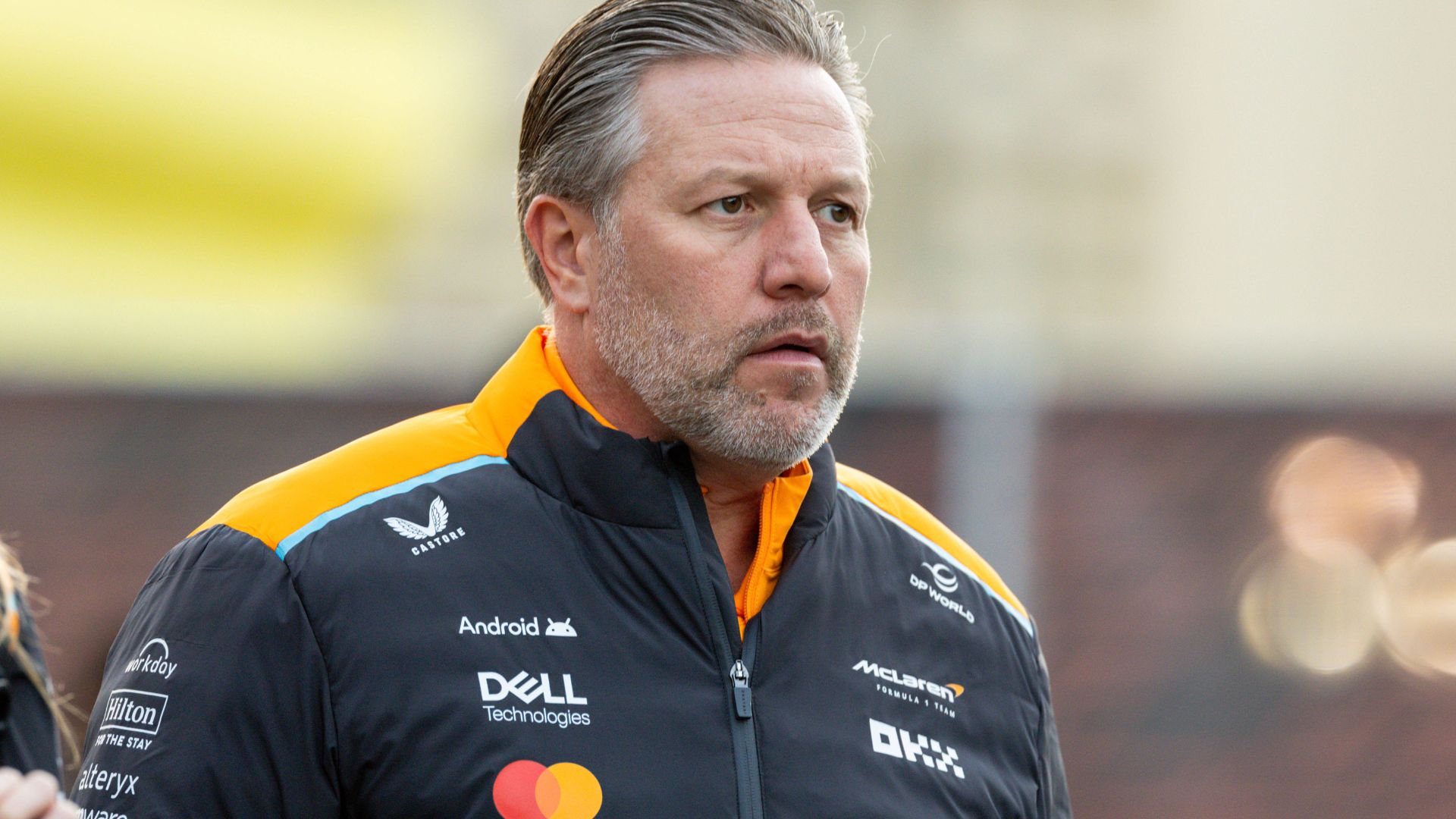 22nd November 2024; Las Vegas, Nevada, USA. F1 Las Vegas Grand Prix; FP3 and Qualifying Day; F1 Team McLaren team CEO Zak Brown walks in the paddock