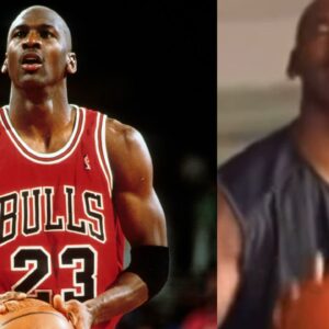 Michael Jordan shooting a free throw (L) and Snapshot from the tutorial video (R)