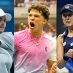 Andy Roddick (L), Ben Shelton (M) and Shelby Rogers (R)