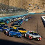 NASCAR Cup Series driver Kyle Larson (5) races alongside William Byron (24) during the NASCAR Cup Series Championship race at Phoenix Raceway.