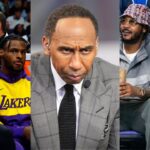 LeBron James, Bronny James, Stephen A. Smith, Kiyan Anthony and Carmelo Anthony