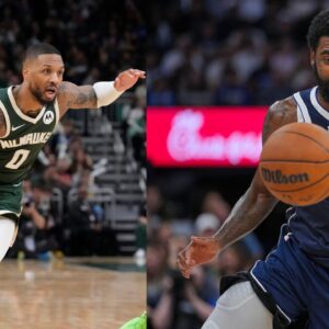 Damian Lillard (L), Kyrie Irving (R).