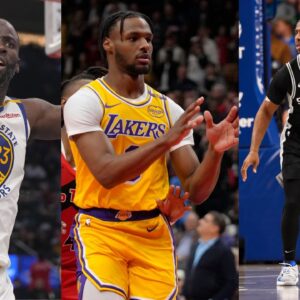 Draymond Green(R), Bronny James(Center), and Chris Paul(L)