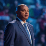 NBA great Charles Barkley is honored for being selected to the NBA 75th Anniversary Team during halftime in the 2022 NBA All-Star Game