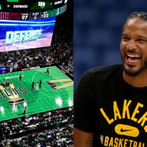 Boston Celtics In-Season Tournament Court(R) and Trevor Ariza(L)