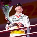 Max Verstappen NED Red Bull Racing on the podium Formula 1 GP USA Las Vegas