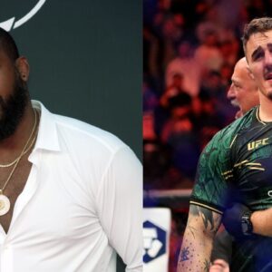 Jon Jones (L) and Tom Aspinall (R)