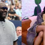 Shaquille O'Neal (L) and Angel Reese (R)