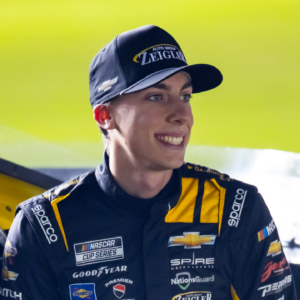 NASCAR Cup Series driver Carson Hocevar (77) during qualifying for the Daytona 500 at Daytona International Speedway.