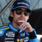 NASCAR Cup Series driver Ryan Blaney looks on during practice and qualifying for the The Great American Getaway 400 at Pocono Raceway.