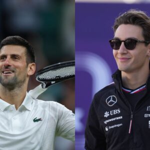 Novak Djokovic (L) and George Russell (R)