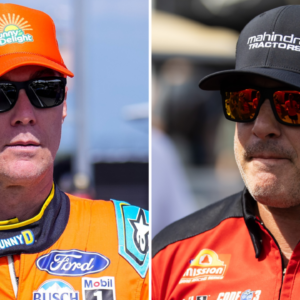 (L-R) NASCAR Cup Series champions Kevin Harvick and Tony Stewart