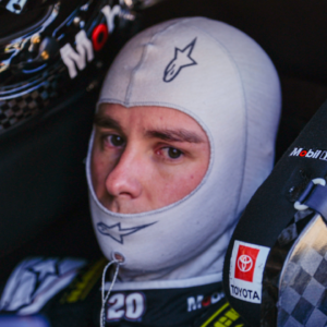 NASCAR Cup Series driver Christopher Bell (20) readies for his run during cup qualifying at Martinsville Speedway.