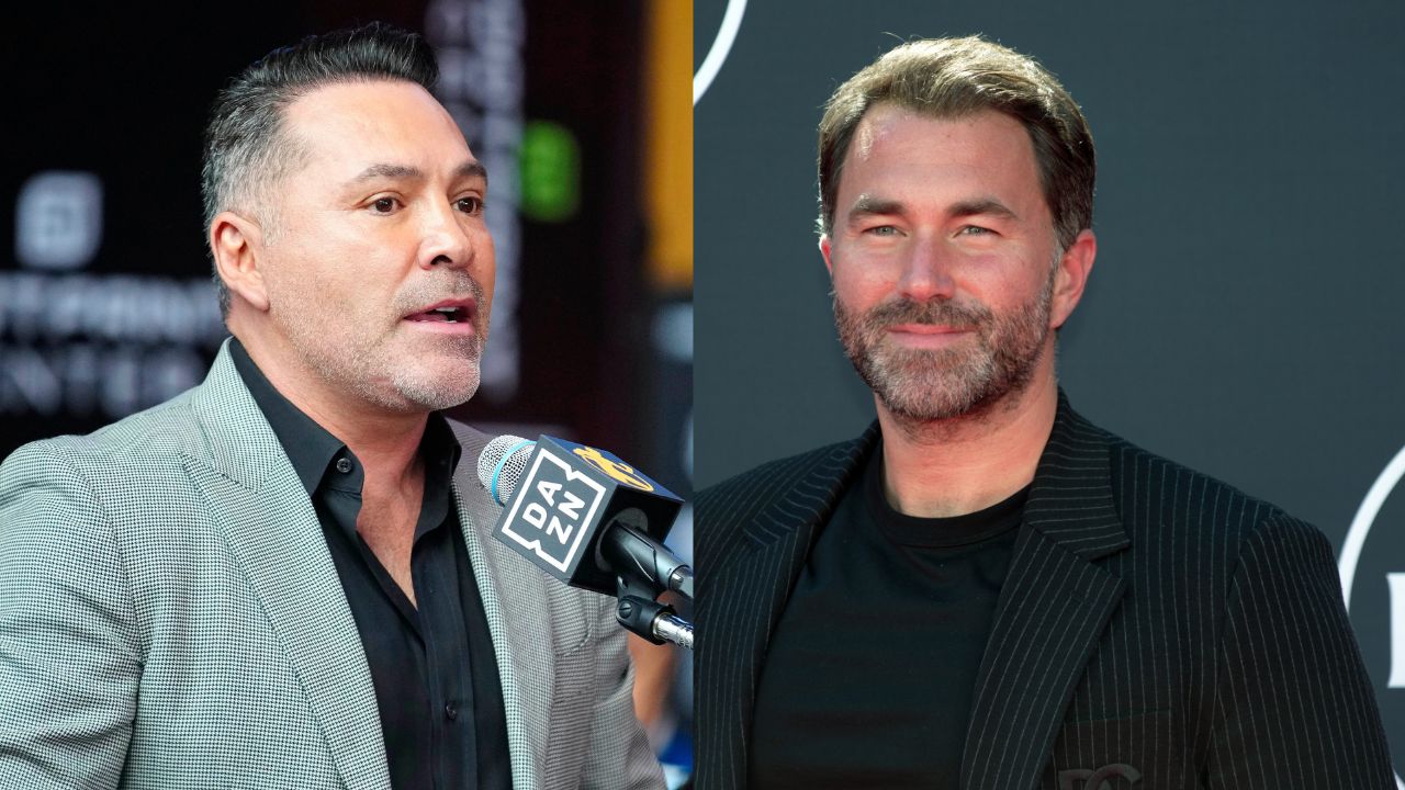 Oscar De La Hoya (L) Eddie Hearn (R)