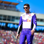 NASCAR Cup Series driver Denny Hamlin (11) is introduced before the Cup Series championship race at Phoenix Raceway.