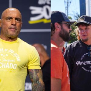 Joe Rogan (L) and Theo Von (R)