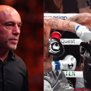 Joe Rogan (L), Mike Tyson (R)