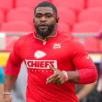 Kansas City Chiefs running back Clyde Edwards-Helaire (25) warms up against the Chicago Bears prior to a game at GEHA Field at Arrowhead Stadium.