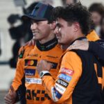 Oscar Piastri and Lando Norris of McLaren after Sprint ahead of the Formula 1 Grand Prix of Qatar at Lusail International Circuit