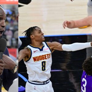 Kevin Garnett (L) and Nikola Jokic (R)