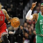 Derrick Rose (L) and Rajon Rondo (R)